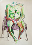 Pastel Life Study - Seated Male by Jane Cartney